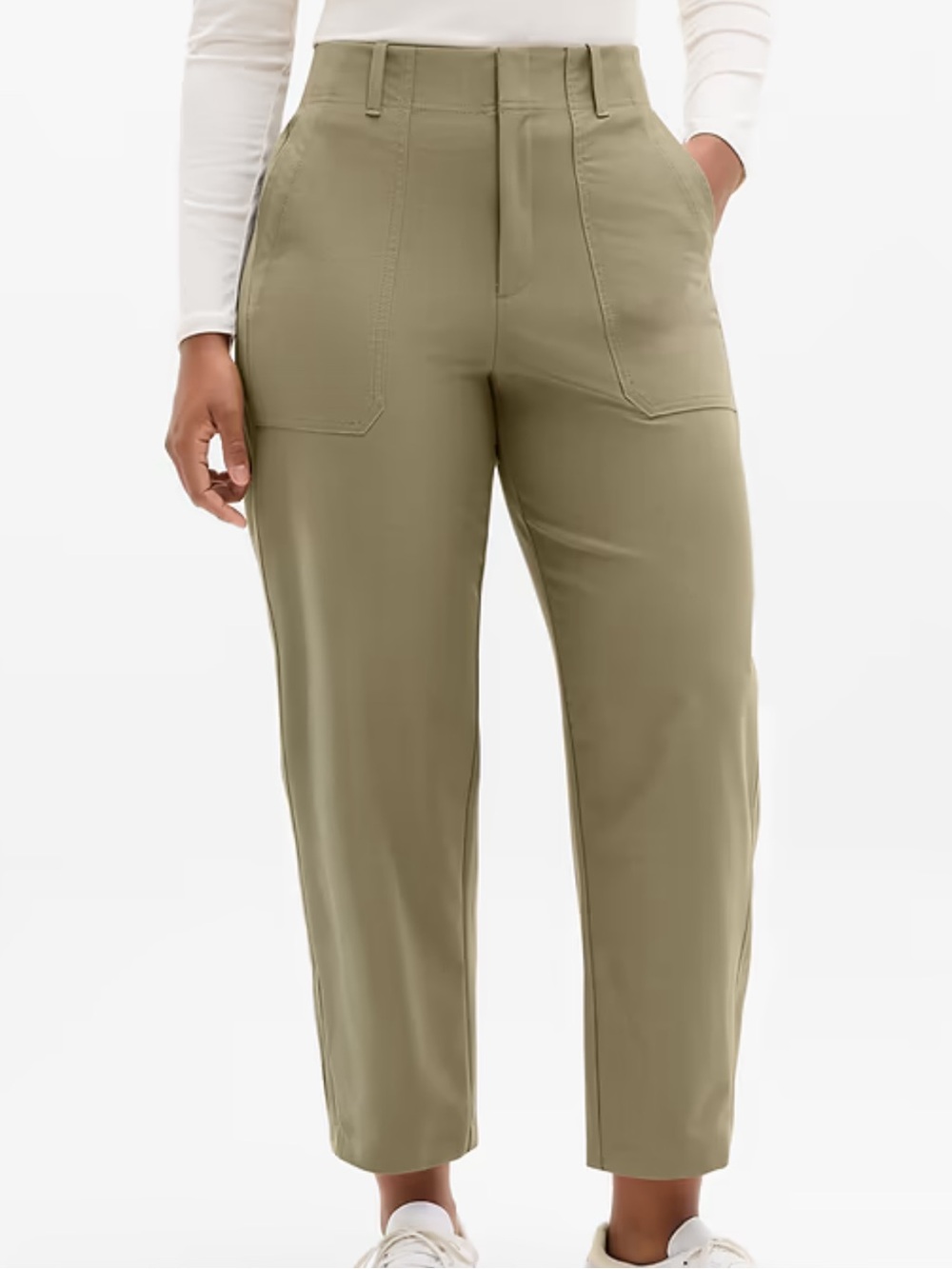 Athleta Skyline high rise barrel leg pants olive branch 12 tall